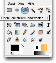 Das Lassowerkzeug im Werkzeugfenster.